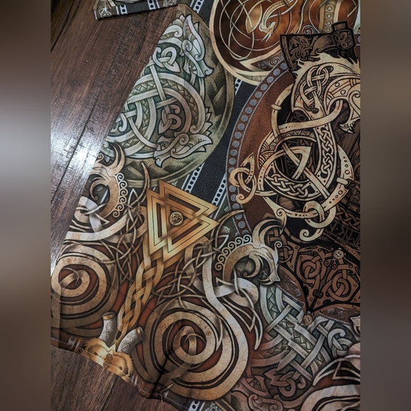 Hawalili Mens Button Down Shirt Brown & Gold Dragon Print Size 2XL Unique! - Picture 4 of 16